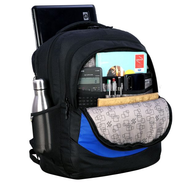 Fs Fashion 45 L School Bag & Laptop Backpack Unisex (Black, Blue) 0011 - Image 4