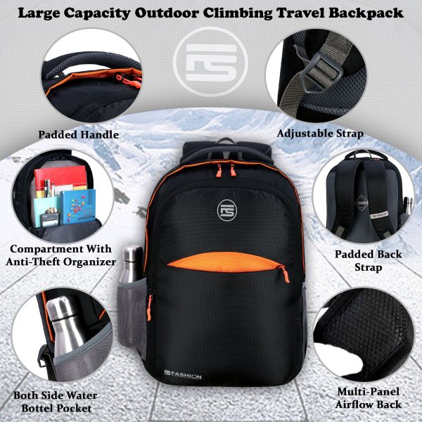 Fs Fashion Casual Backpack for Men & Women ( 15.6 inch, Black ) 0012 - Image 2