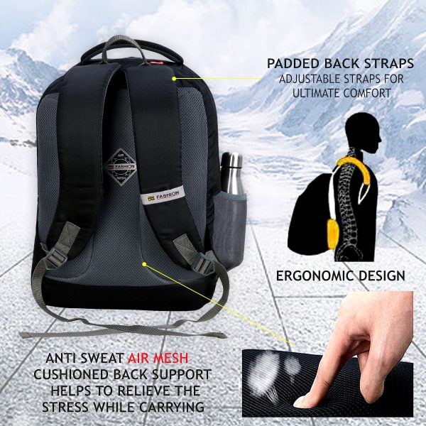 Fs Fashion Casual Backpack for Men & Women ( 15.6 inch, Black ) 0012 - Image 3